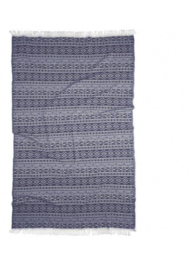 Barine полотенце pestemal - nordic indigo синий 90*160 орнамент синий производство - Турция