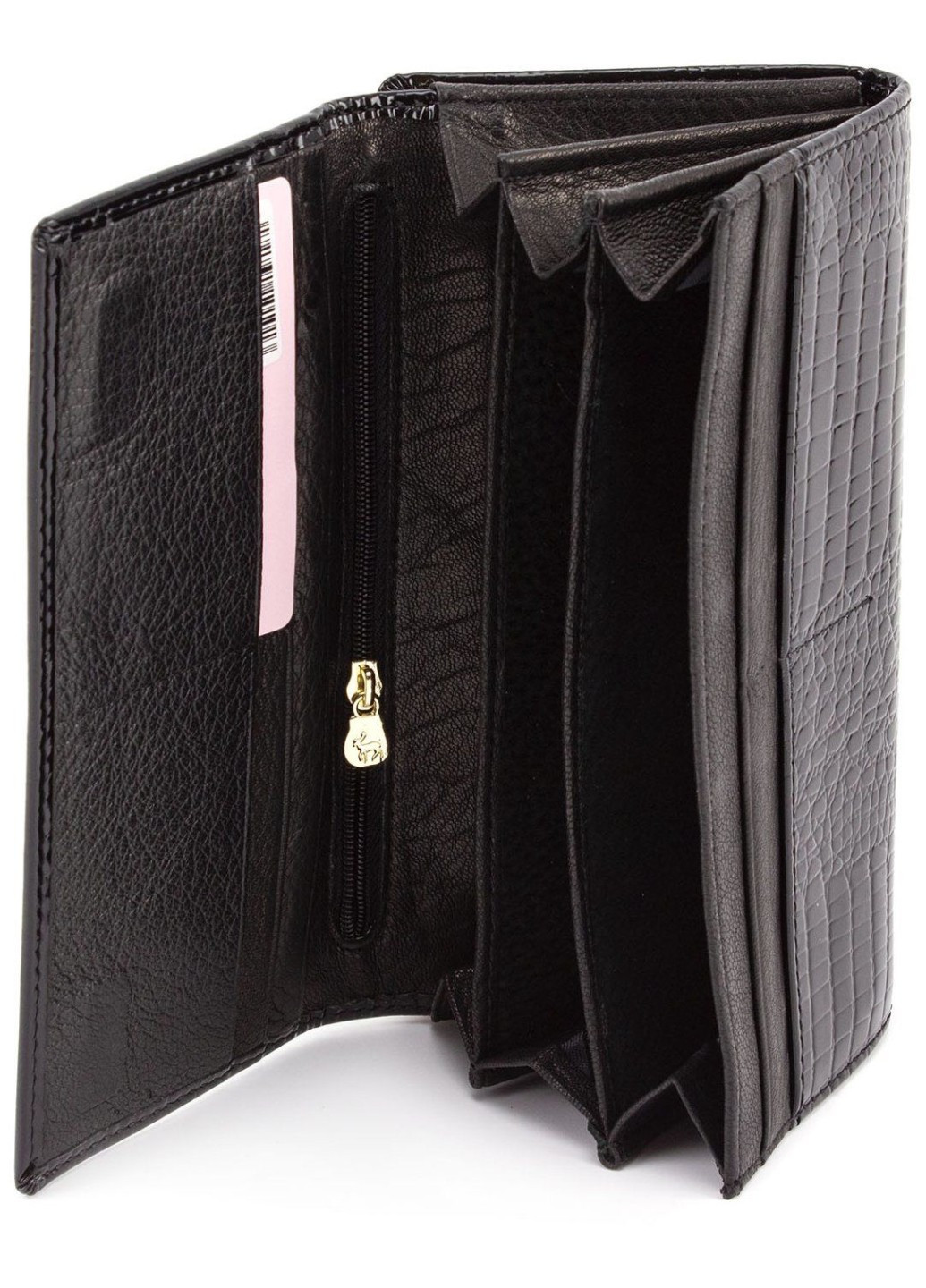 Лаковий шкіряний гаманець для жінок з монетницею MC-403-1011-1 (JZ6578) чорний Marco Coverna (259752467)