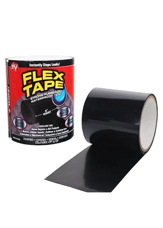 Сверхпрочная скотч-лента Flex Tape 100 мм х 1.5 м черная Let's Shop (266991929)