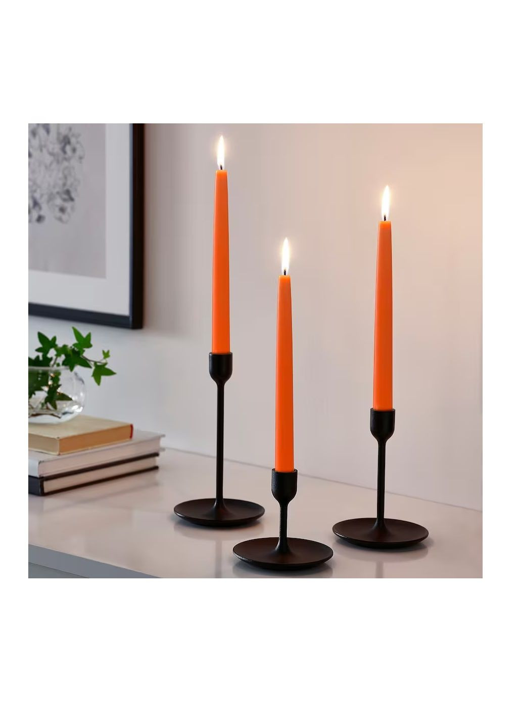 Свеча без запаха, оранжевая, 25 см. IKEA klokhet (265300239)