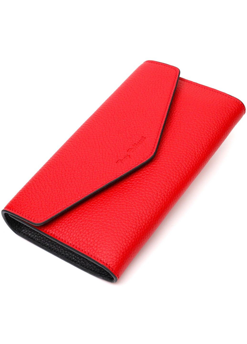 Комбинированное женское большое портмоне из натуральной кожи 21974 Красный Tony Bellucci (262158029)