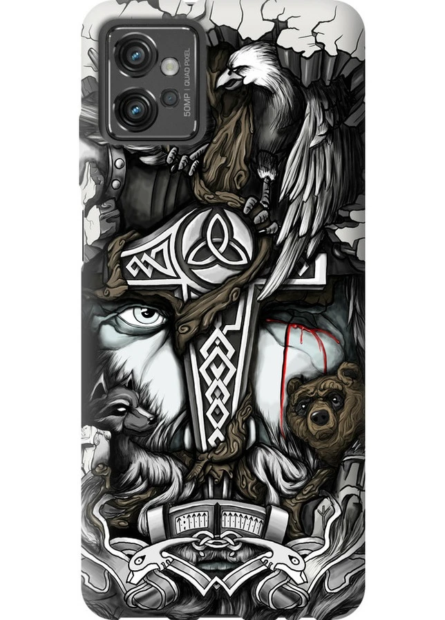 Силиконовый чехол 'Тату Викинг' для Endorphone Motorola G32 (257979525)