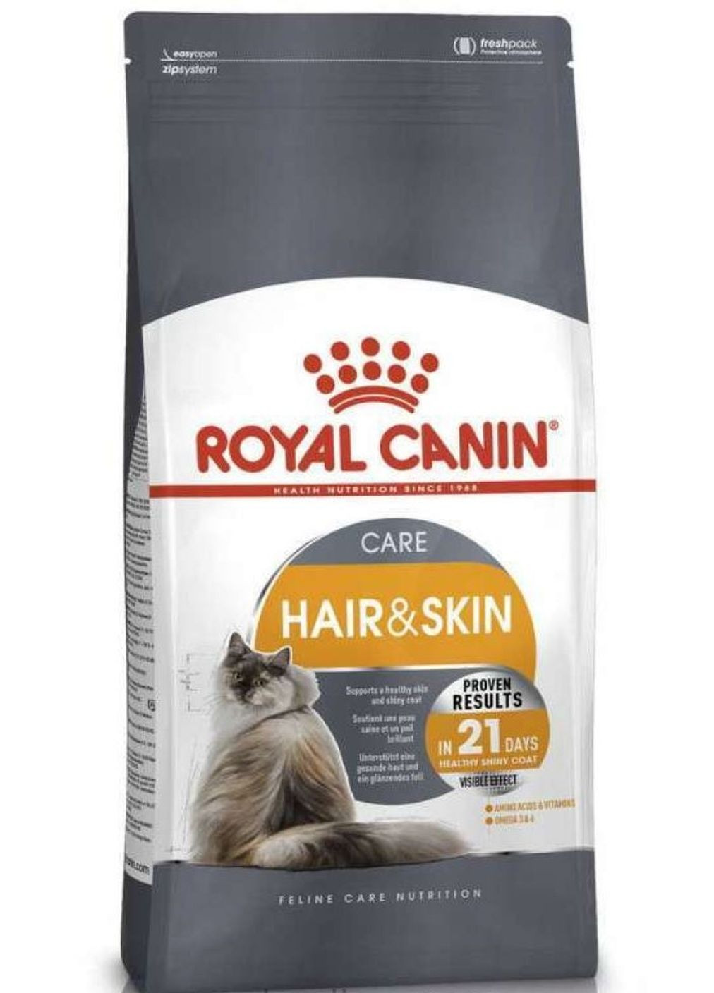 Сухой корм для кошек Hair and Skin Care для поддержания здоровья кожи и шерсти 2 кг Royal Canin (278040436)