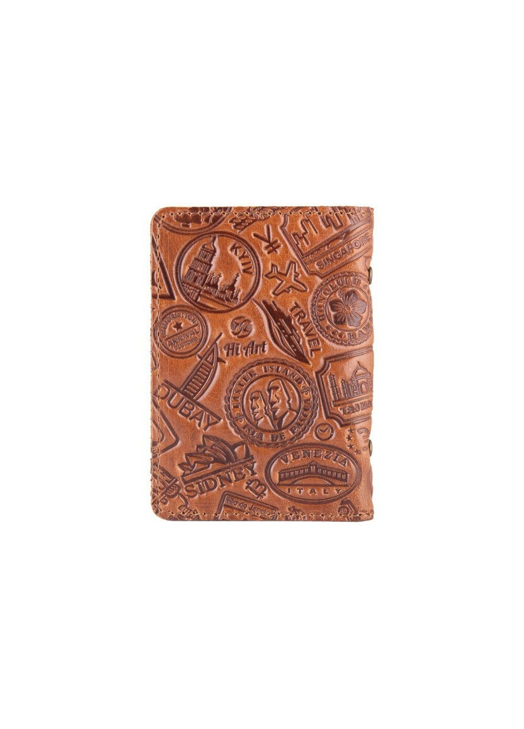 Обкладинка для документів зі шкіри HiArt AD-03 Crystal Ginger Let's Коричневий Hi Art (268371705)