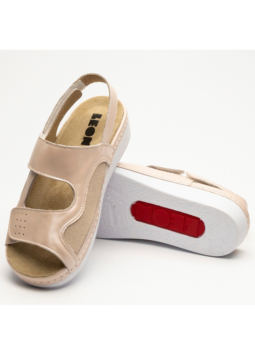 сандалии женские кожаные nora iii, losos Leon