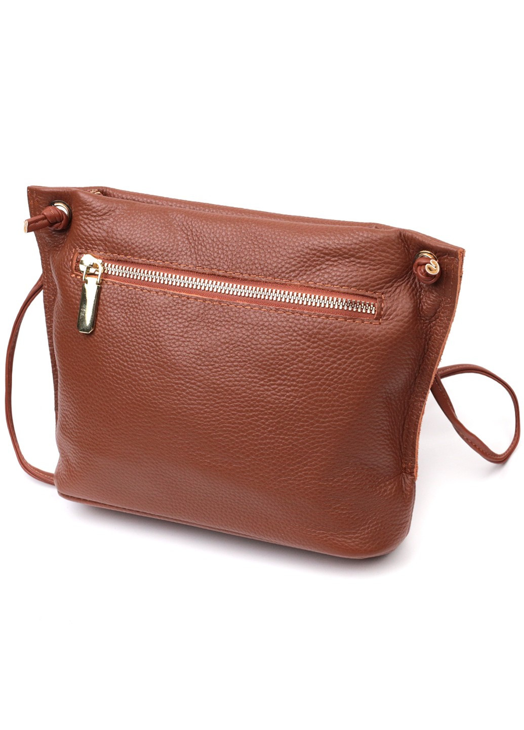 Трапециевидная сумка для женщин на плечо из натуральной кожи 22397 Коричневая Vintage (276457531)