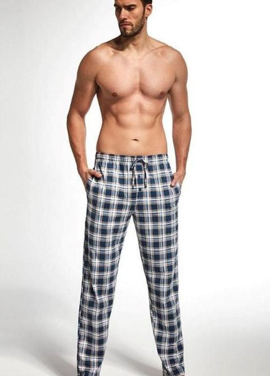Пижамные мужские брюки . прямые свободного кроя 691-22 Серые с красным Cornette (267147654)