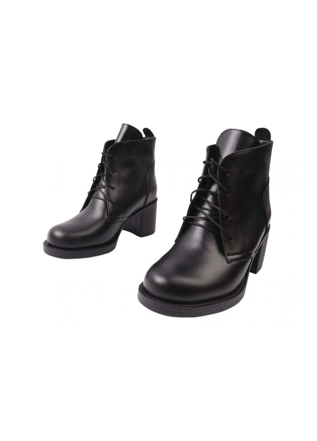 Черные ботинки  женские из натуральной кожи, на низком каблуке, черные, SAVIO 177-9/23ZH