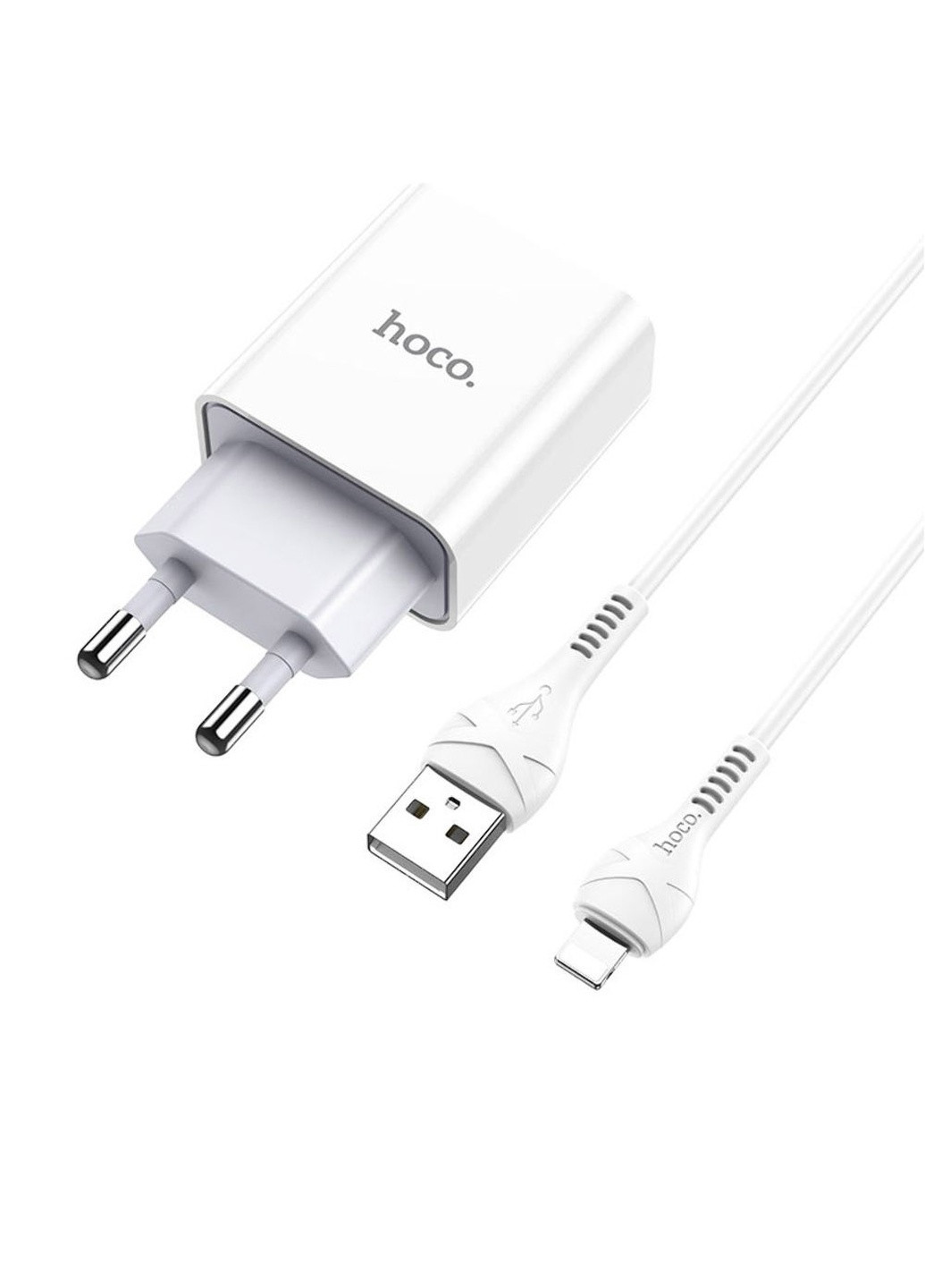 Зарядное устройство C81A 1 USB 21A Lightning цвет белый ЦБ-00204692 Hoco (259442917)