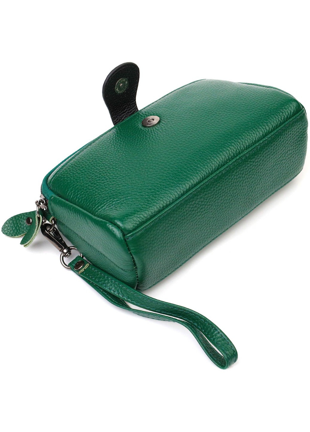 Сумка-клатч в оригинальном дизайне из натуральной кожи 22101 Зеленая Vintage (260360820)