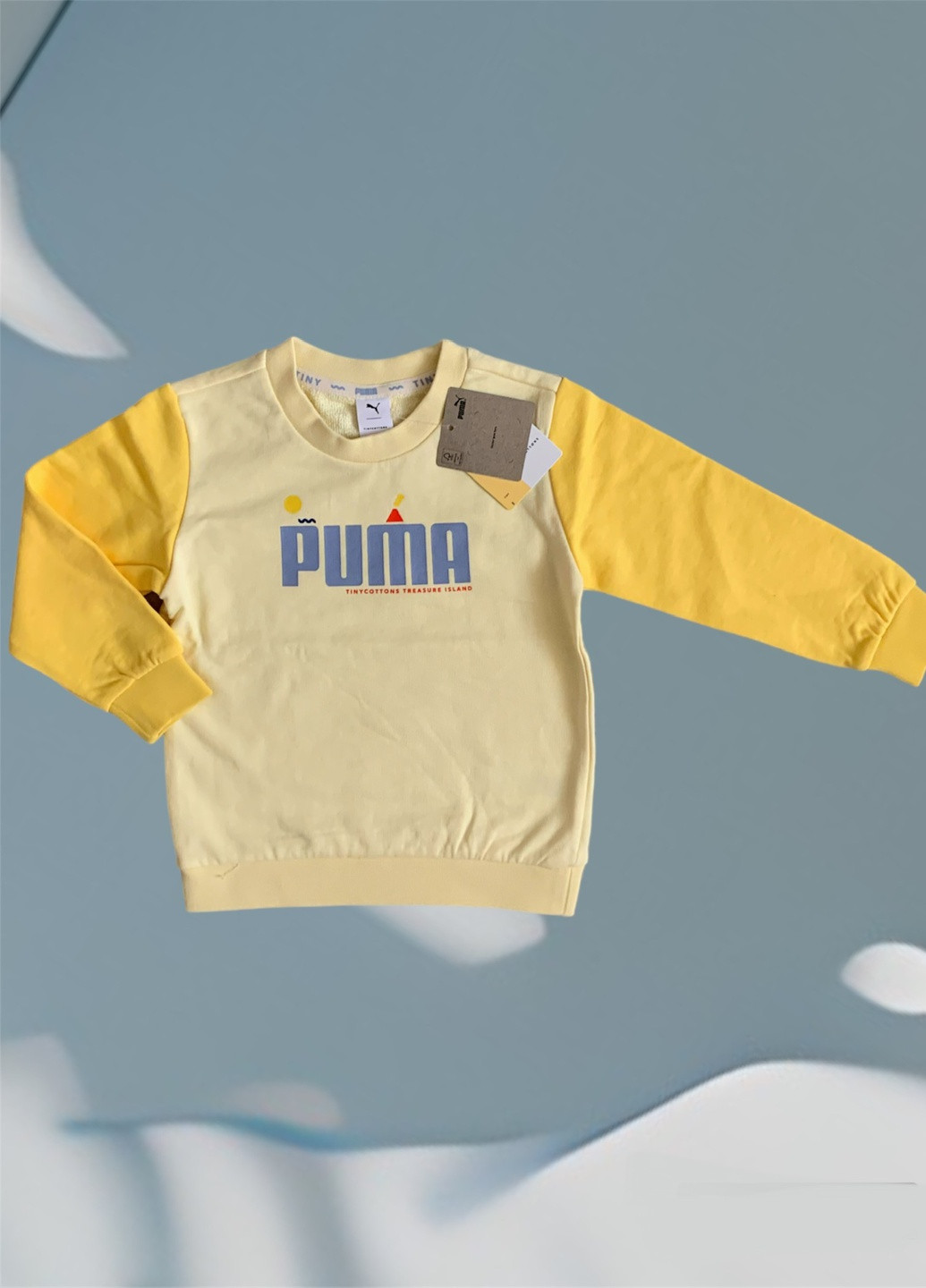 Puma свитшот желтый трикотаж