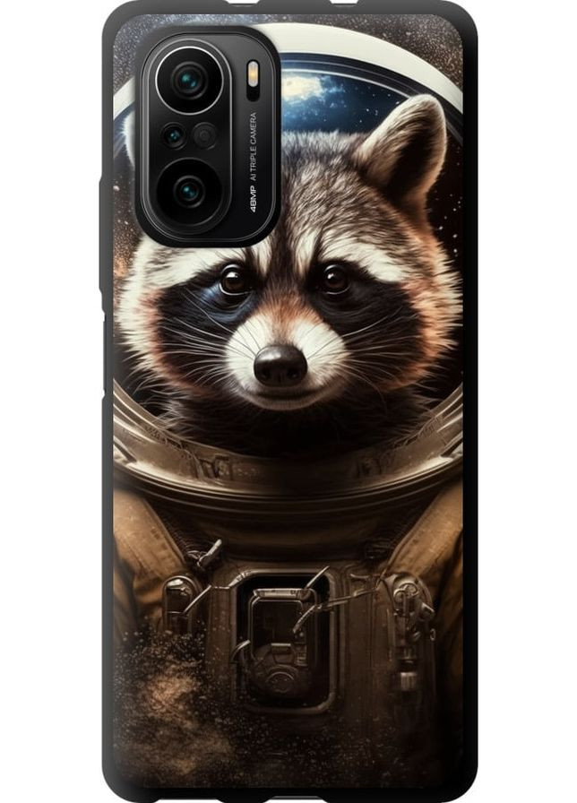 TPU чорний чохол 'Єнот-австронавт' для Endorphone Xiaomi Poco F3 (276318820)