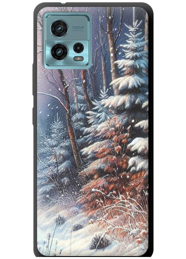 TPU черный чехол 'Зимний пейзаж' для Endorphone Motorola G72 (275458800)
