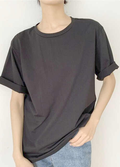 Серая летняя футболка женская серого цвета размер 44-48 Let's Shop