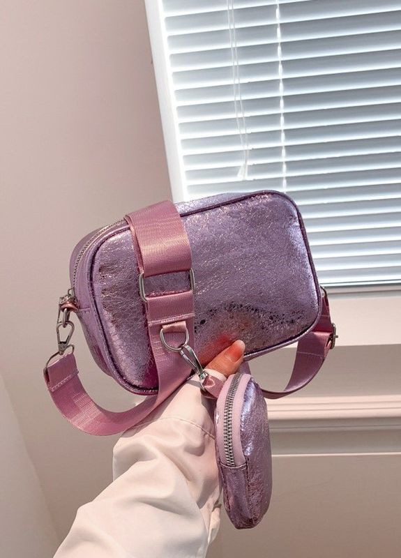 Жіноча класична сумка 9137 крос-боді через плече лілова фіолетова No Brand (276253782)