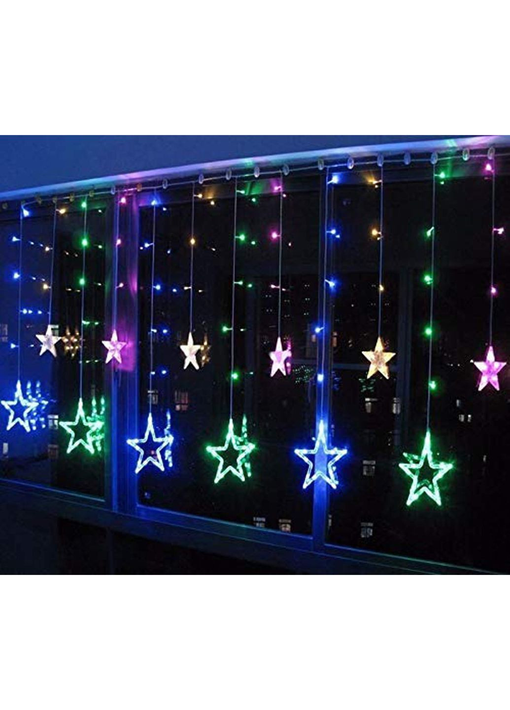 Новогодняя cветодиодная гирлянда шторка дождь "Звезды" YS-84005 138 LED USB 2.5x2м (мультиколор) + пульт ДУ Yu Xin (269001590)