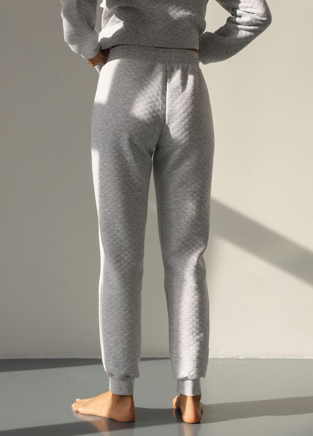 Костюм капітоній кофта з бігунцем та штани джогери, сірий меланж German Volf (268987941)