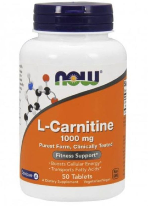 L-карнитин L-Carnitine 1000mg 50tabl Now (277926787)