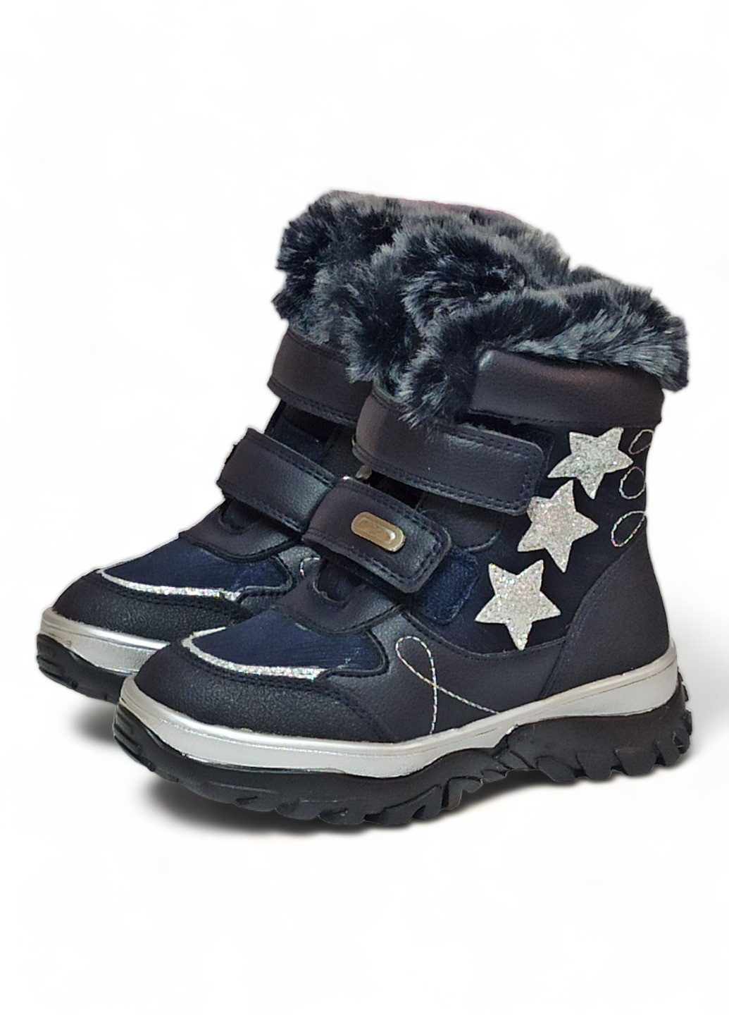 Дитячі зимові черевики для дівчинки на овчині Н232 сині 26-17,1см, 27-17,6см Clibee (274380517)