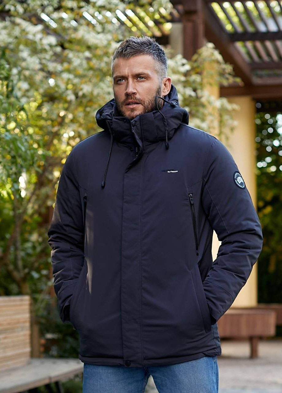 Серая мужская теплая курточка цвет графит р.48 443018 New Trend