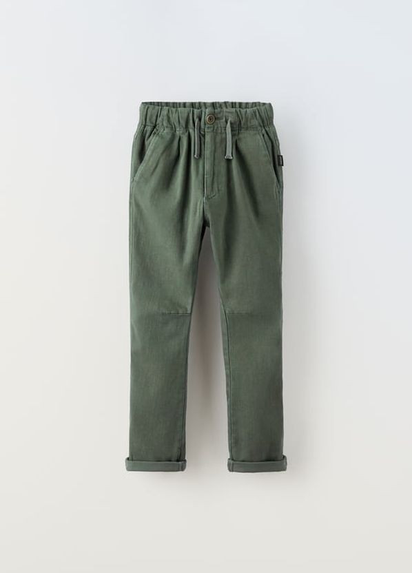 Зеленые повседневный демисезонные брюки Zara