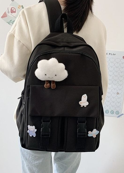 Рюкзак MAOCH мужской женский детский школьный портфель черный No Brand (275998152)