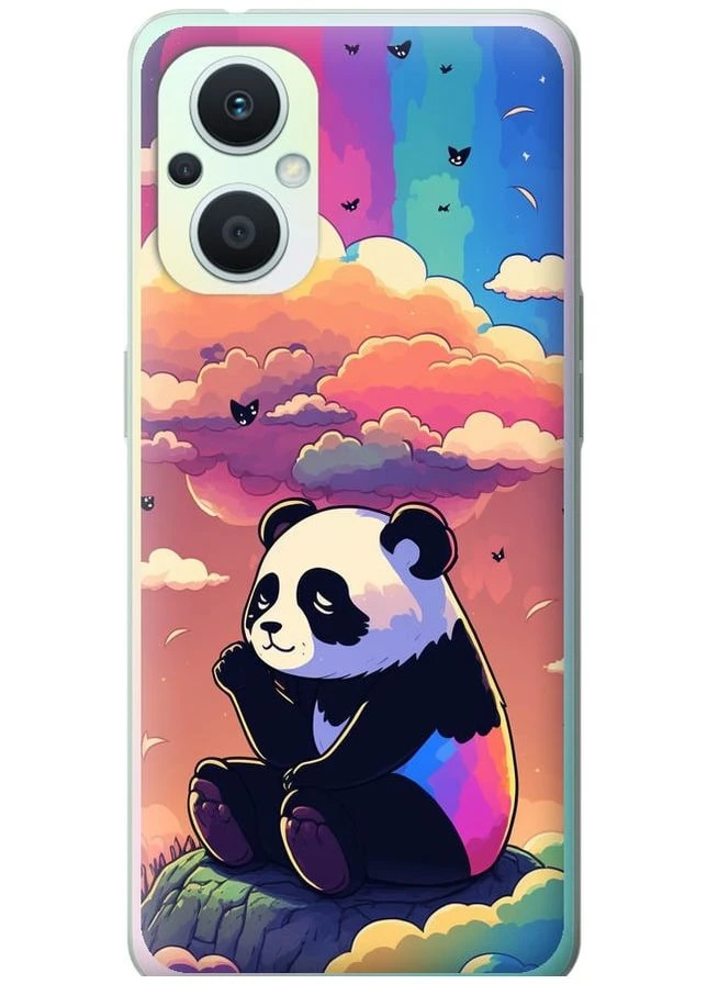 Силиконовый чехол 'Панда в облаках' для Endorphone Oppo Reno8 Lite (276395817)