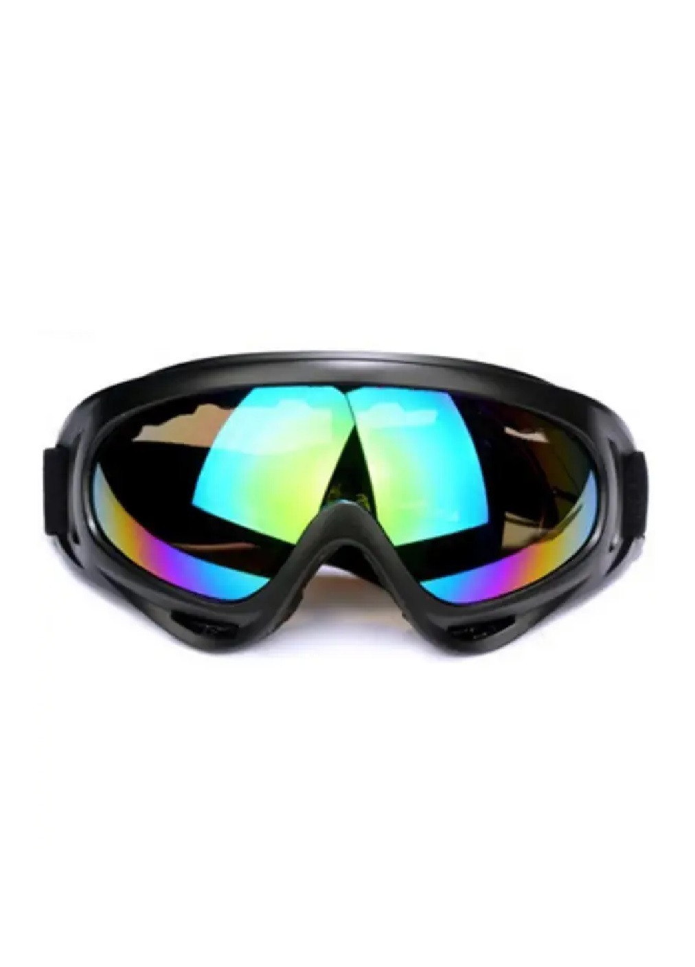 Маска окуляри захисні для пейнтболу страйкболу сноуборду лиж велосипеда самоката чорний корпус (476218-Prob) Райдужні лінзи Unbranded (277696231)
