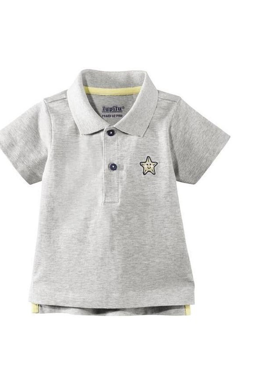 Серая детская футболка-стильная хлопковая футболка поло для мальчика германия для мальчика Lupilu