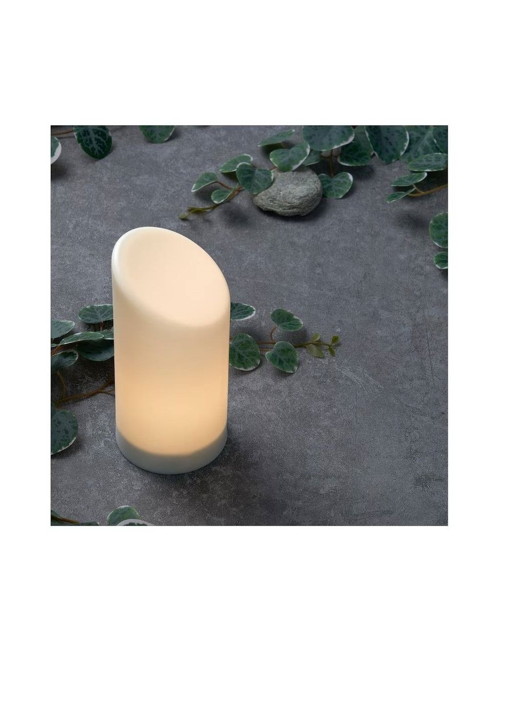 Светодиодная блок-свеча, белая/внутренняя/наружная,16 см IKEA ädellövskog (264055969)