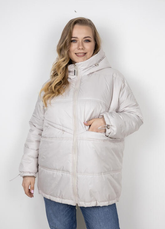 Світло-сіра демісезонна модна жіноча демісезонна куртка DIMODA Жіноча модна куртка від українського виробника