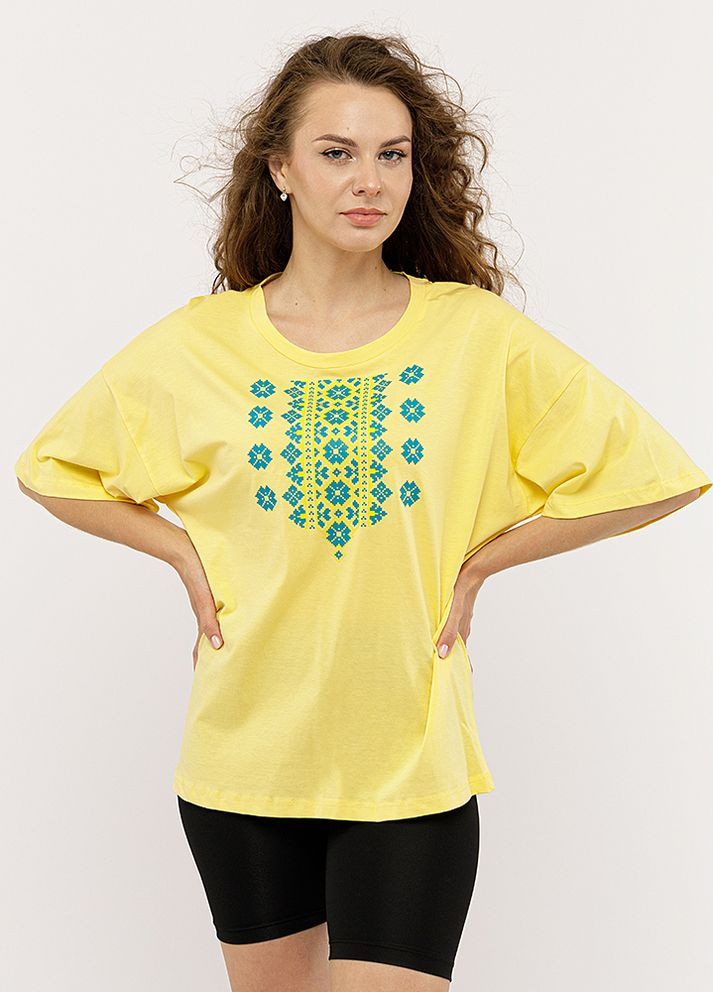 Женская вышиванка с коротким рукавом. цвет желтый ЦБ-00224748 Yuki (260355878)