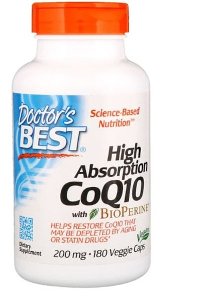 High Absorption CoQ10 with BioPerine 200 mg 180 Veg Caps DRB-00329 Doctor's Best (256721451)
