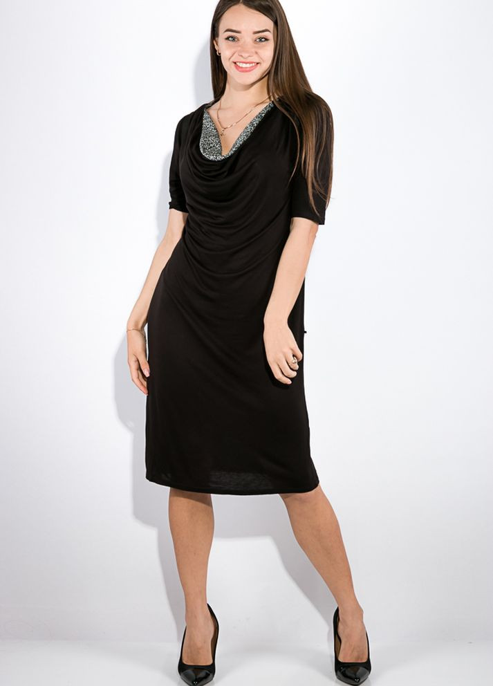 Черное кэжуал платье женское (черный) Time of Style однотонное