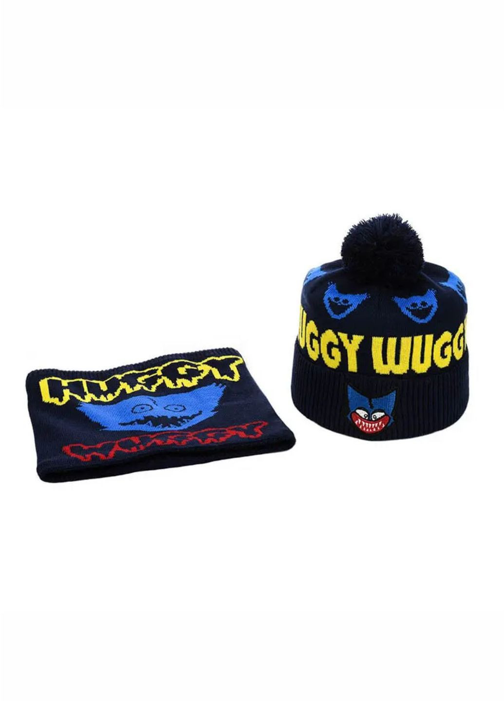 Детский зимний комплект шапка с помпоном + снуд Хагги Вагги / Huggy Wuggy No Brand дитячій комплект шапка + снуд (277167389)