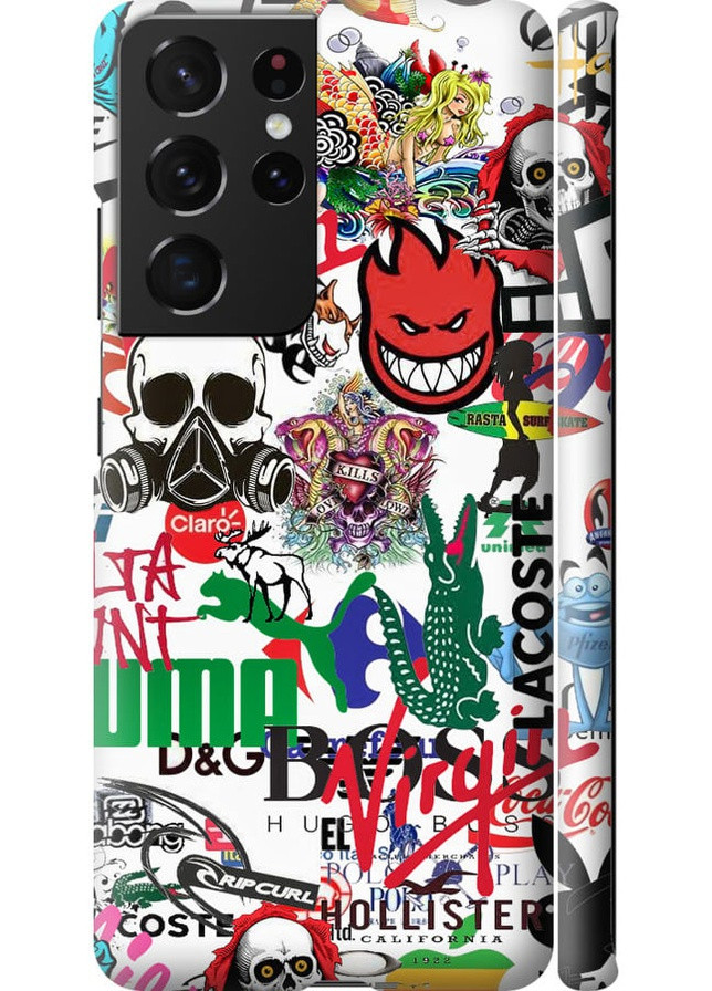 3D пластиковий матовий чохол 'Many different logos' для Samsung Galaxy S21 Ultra (5G) Endorphone Samsung Galaxy S21 Ultra (5G) (257952706)