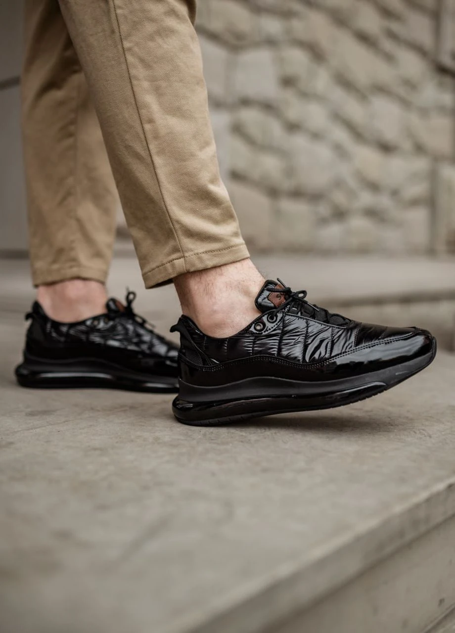Чорні Осінні кросівки south iron black (лаковані) Vakko