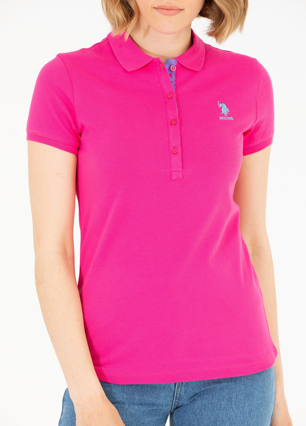 Кислотно-розовая женская футболка-футболка u.s.polo assn женская U.S. Polo Assn.