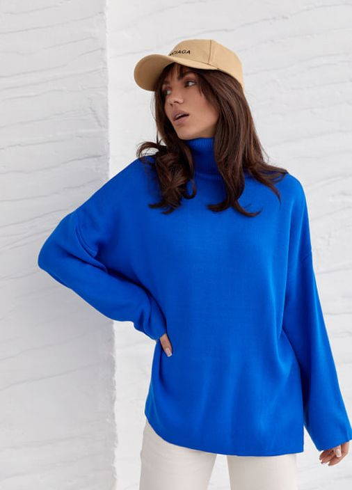 Синій светр гольф оверсайз синій No Brand