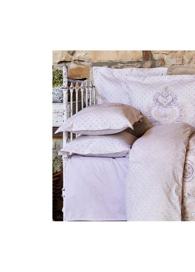 Набор постельное белье с пледом - Estella lila лиловый евро Karaca Home (258186382)