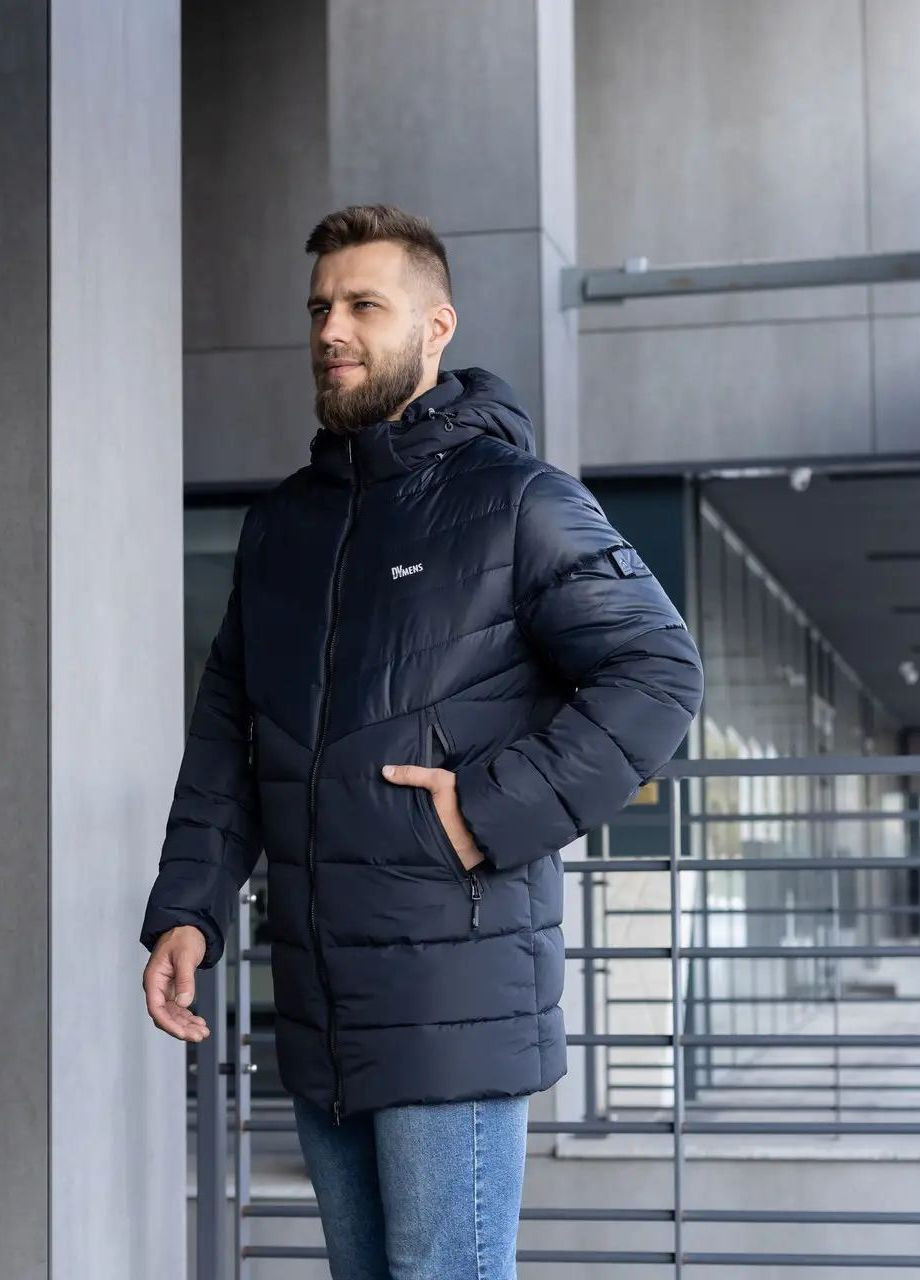 Темно-синяя зимняя зимняя мужская куртка большого размера SK