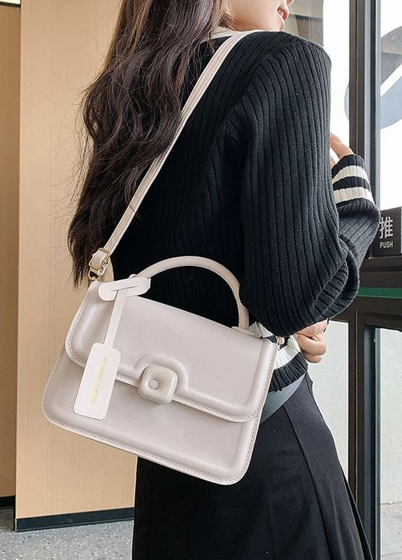 Жіноча класична сумка крос-боді на ремінці через плече біла No Brand (274074220)