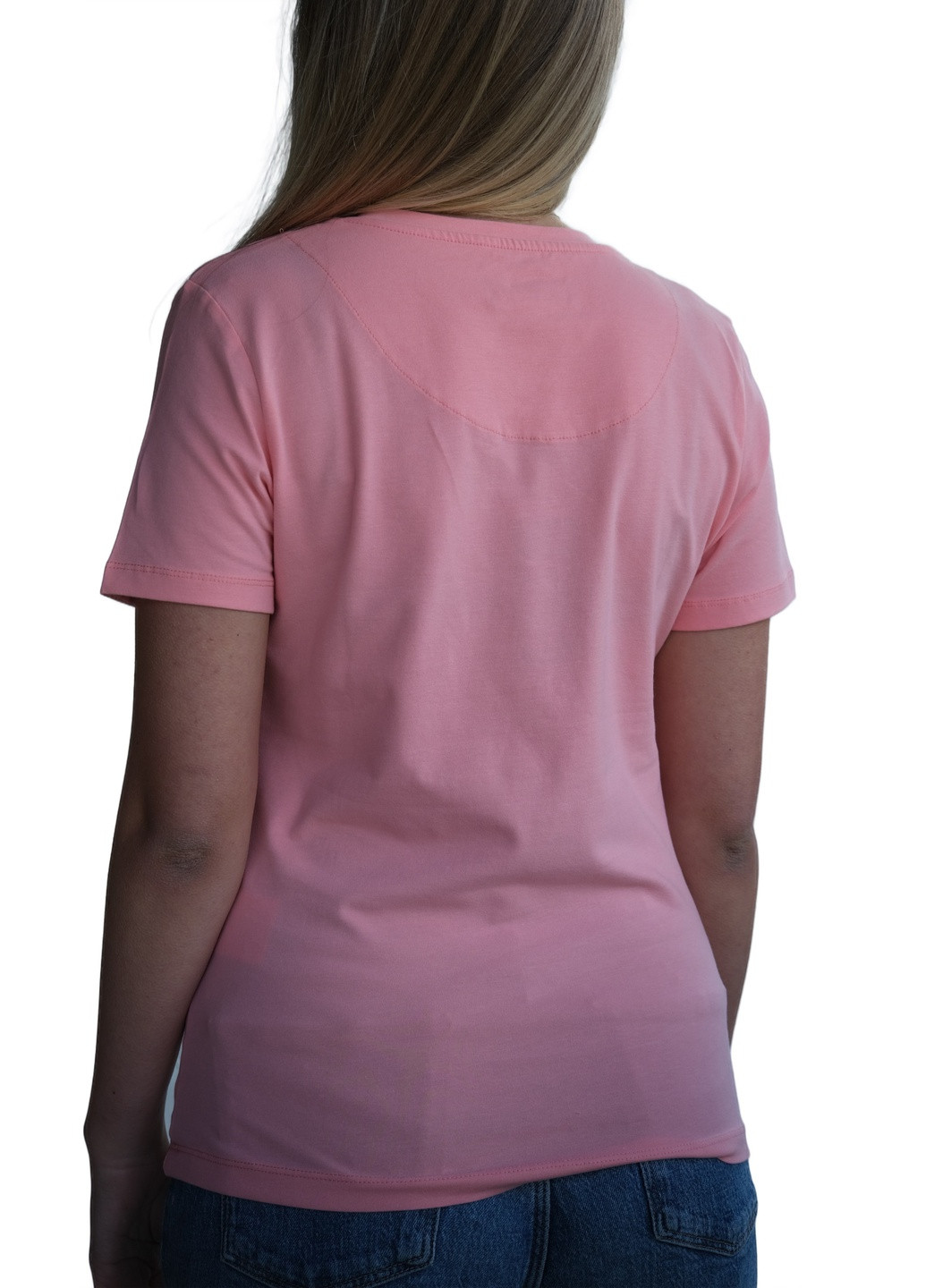 Розовая летняя футболка женская Guess