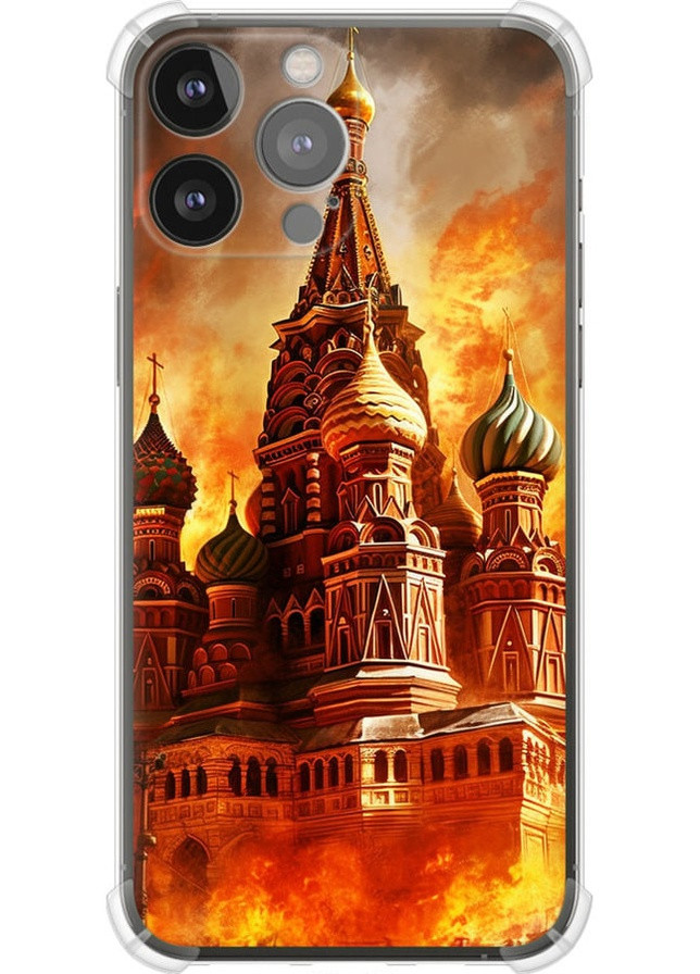 Силиконовый противоударный с усиленными углами чехол 'Кремль в огне' для Endorphone Apple iPhone 13 Pro Max (258703939)