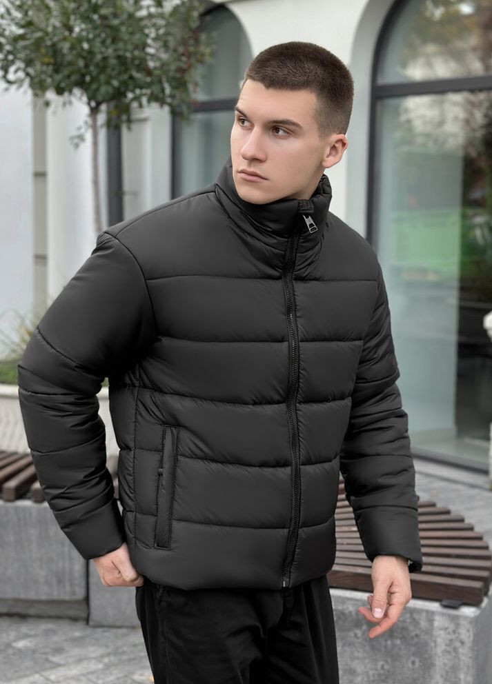 Черная зимняя куртка bubble gum черный Pobedov