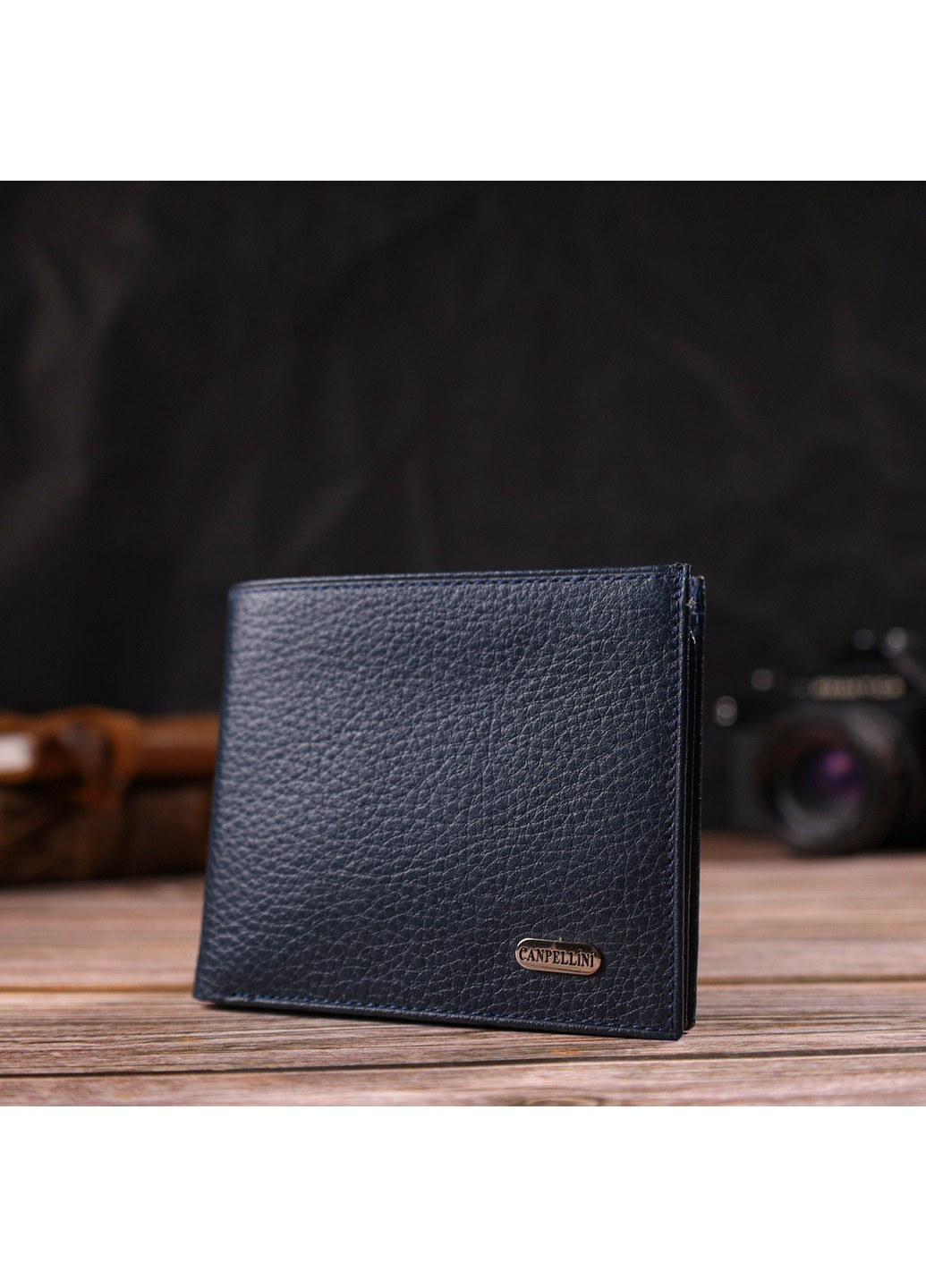 Идеальное мужское портмоне из натуральной кожи флотар 21787 Синее Canpellini (259873977)