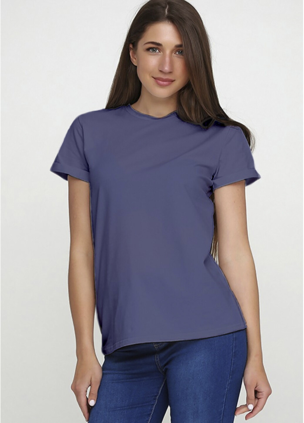 Светло-фиолетовая всесезон женская футболка ж563-24 серо-фиолетовая с коротким рукавом Malta Ж563-24 сірий св./фіолет