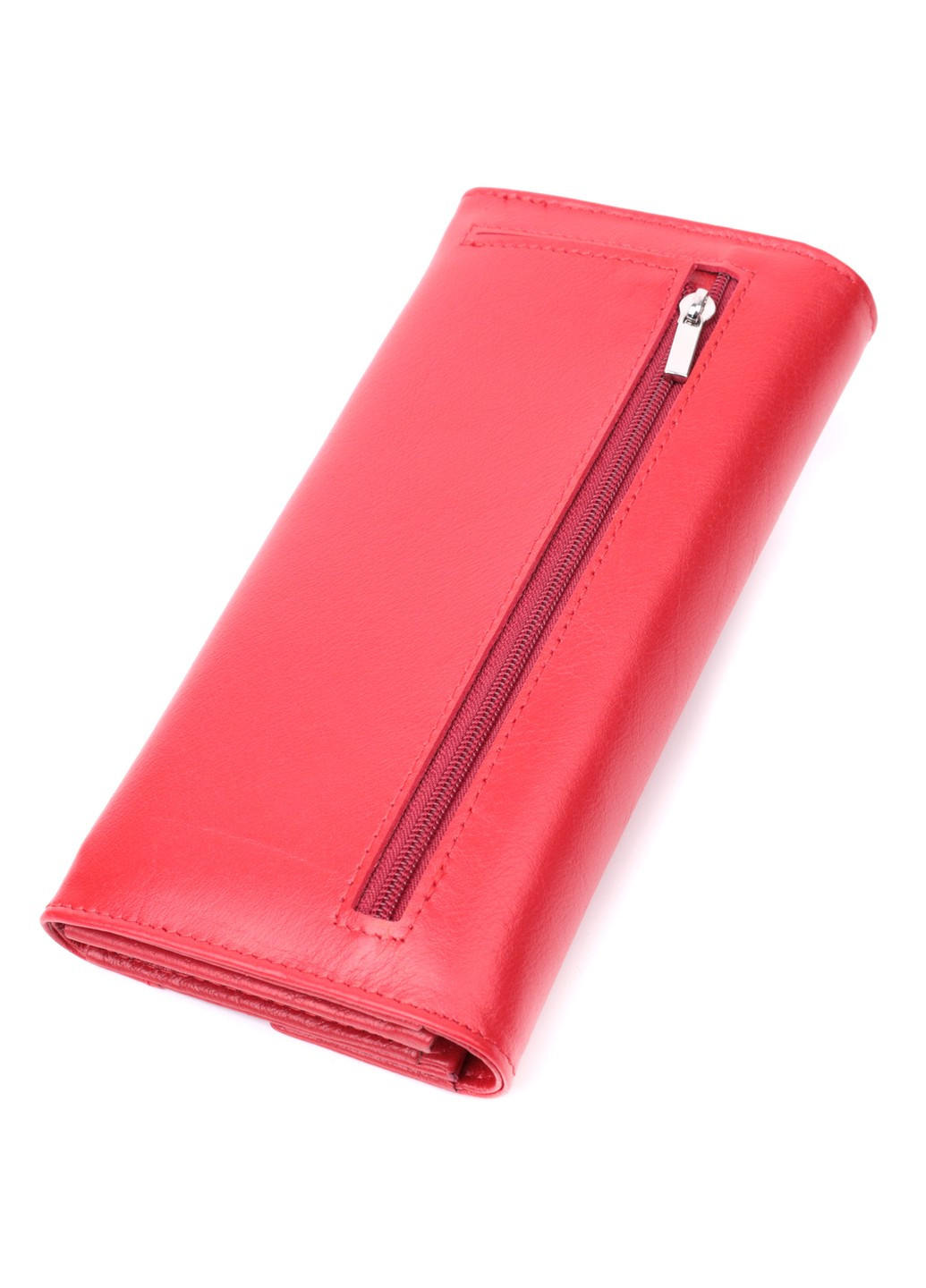 Женский кошелек с геометрическим клапаном из натуральной кожи 22545 Красный st leather (277980435)