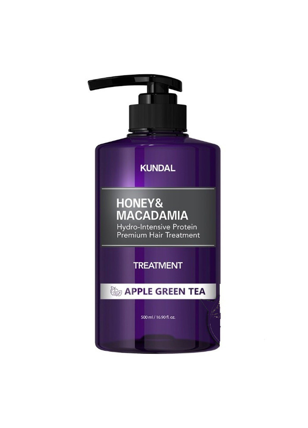 Поживний кондиціонер з медом та олією макадамії Honey & Macadamia Protein Hair Treatment Apple Green Tea 500 мл Kundal (258297656)