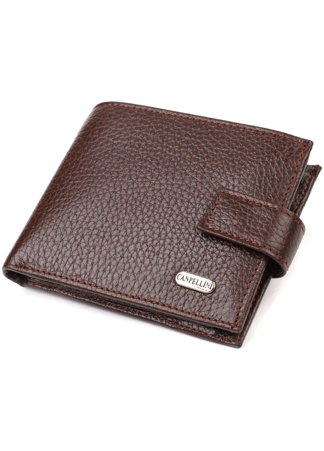 Гарний горизонтальний гаманець для чоловіків з натуральної шкіри флотар 21891 Коричневий Canpellini (259830018)